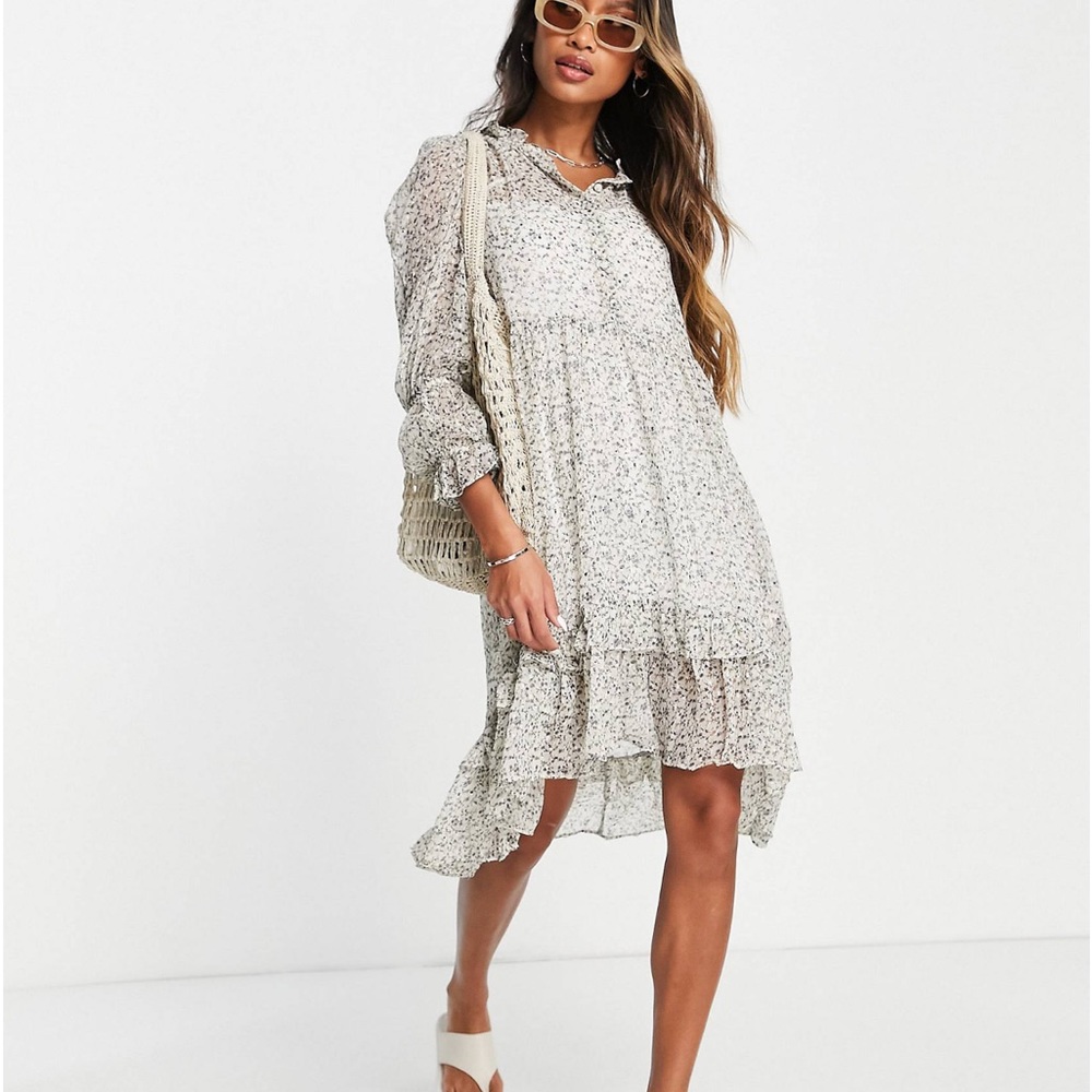 TOPSHOP TEXTURED MIDI HI LOW DRESS SIZE 6